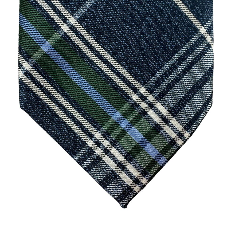 Club Room Mens Gaudier Plaid Classic Neck Tie Blue Green 3.25"